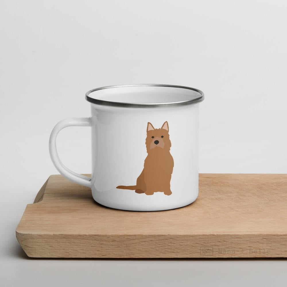 Tan Terrier Dog Enamel Mug