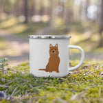 Load image into Gallery viewer, Tan Terrier Dog Enamel Mug
