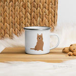 Load image into Gallery viewer, Tan Terrier Dog Enamel Mug
