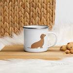 Load image into Gallery viewer, Chocolate and Tan Dachshund enamel mug, kids unbreakable cup, enamel mug, Chocolate and Tan Dachshund cup, chocolate mug - Nana + Belle
