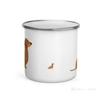 Load image into Gallery viewer, Chocolate And Tan Dachshund Enamel Mug / Cup Mugs
