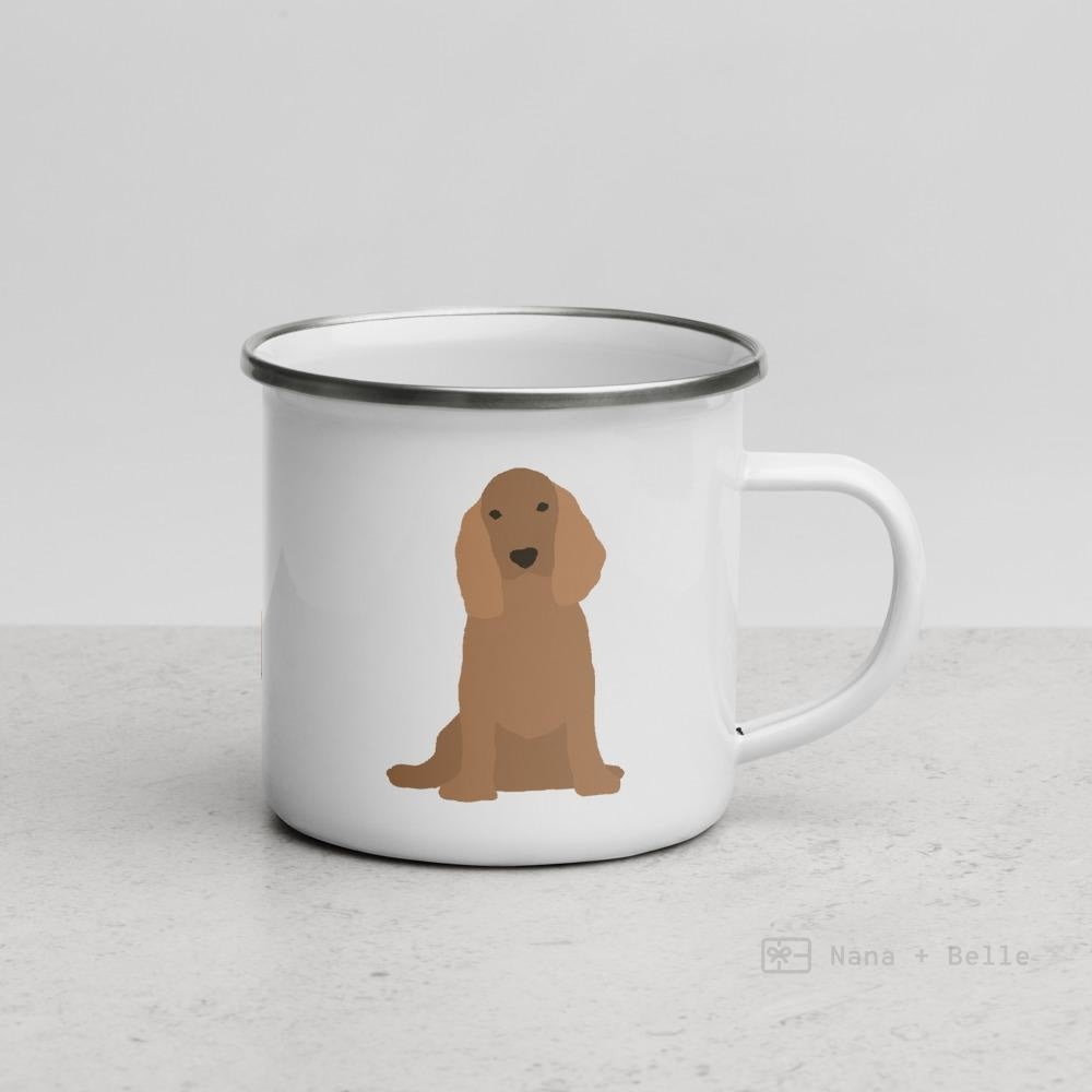 Tan English Cocker Spaniel Dog Enamel Mug Mugs