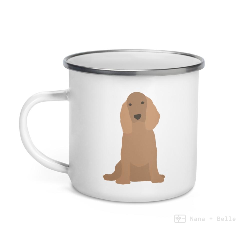 Tan English Cocker Spaniel Dog Enamel Mug Mugs