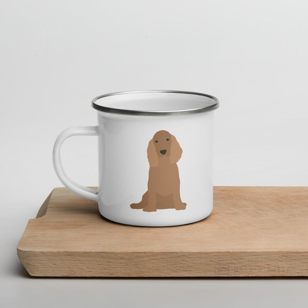 Tan English Cocker Spaniel Dog Enamel Mug Mugs