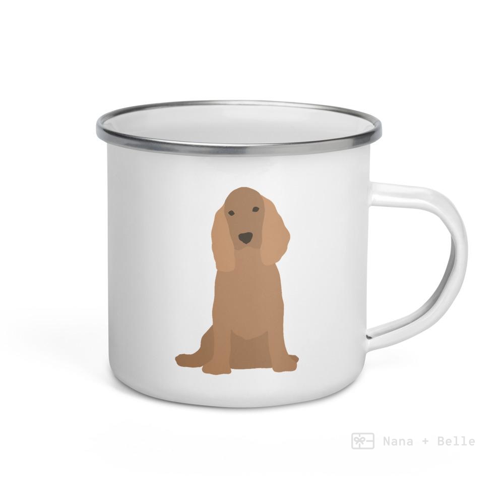 Tan English Cocker Spaniel Dog Enamel Mug Mugs