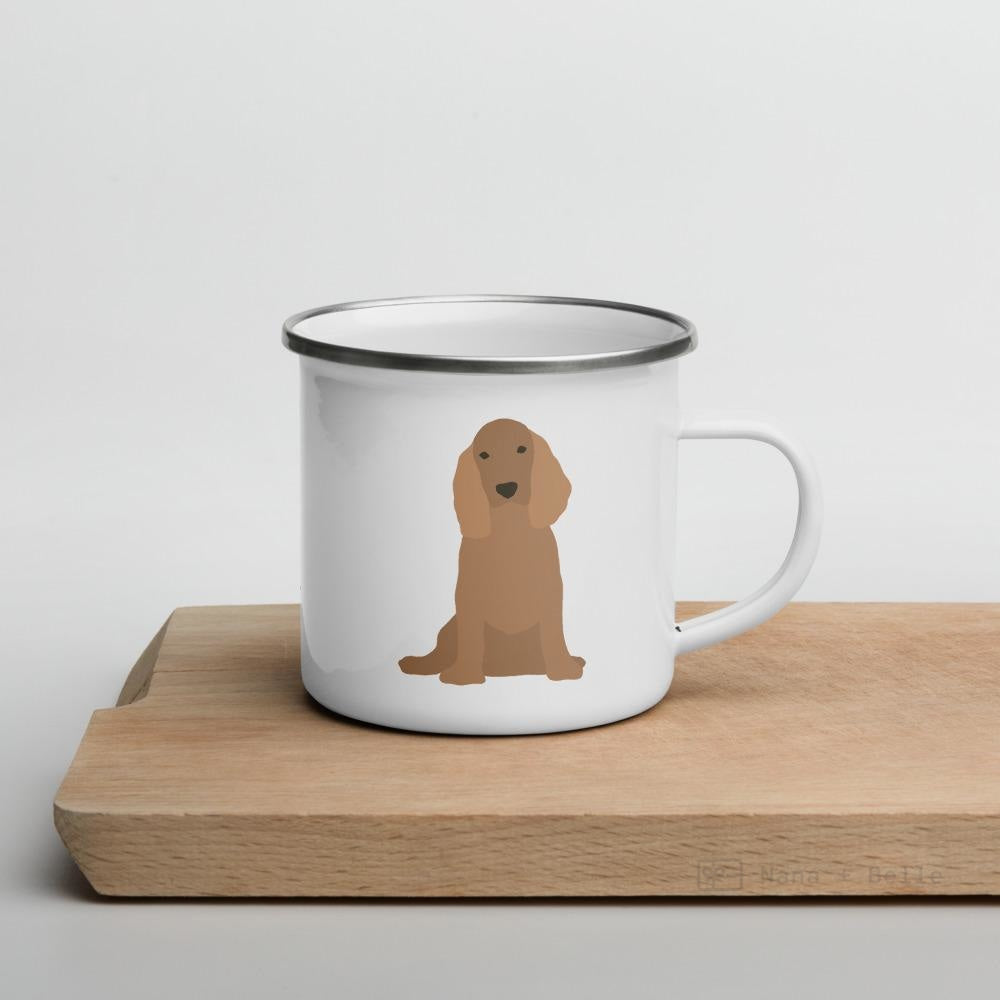 Tan English Cocker Spaniel Dog Enamel Mug Mugs