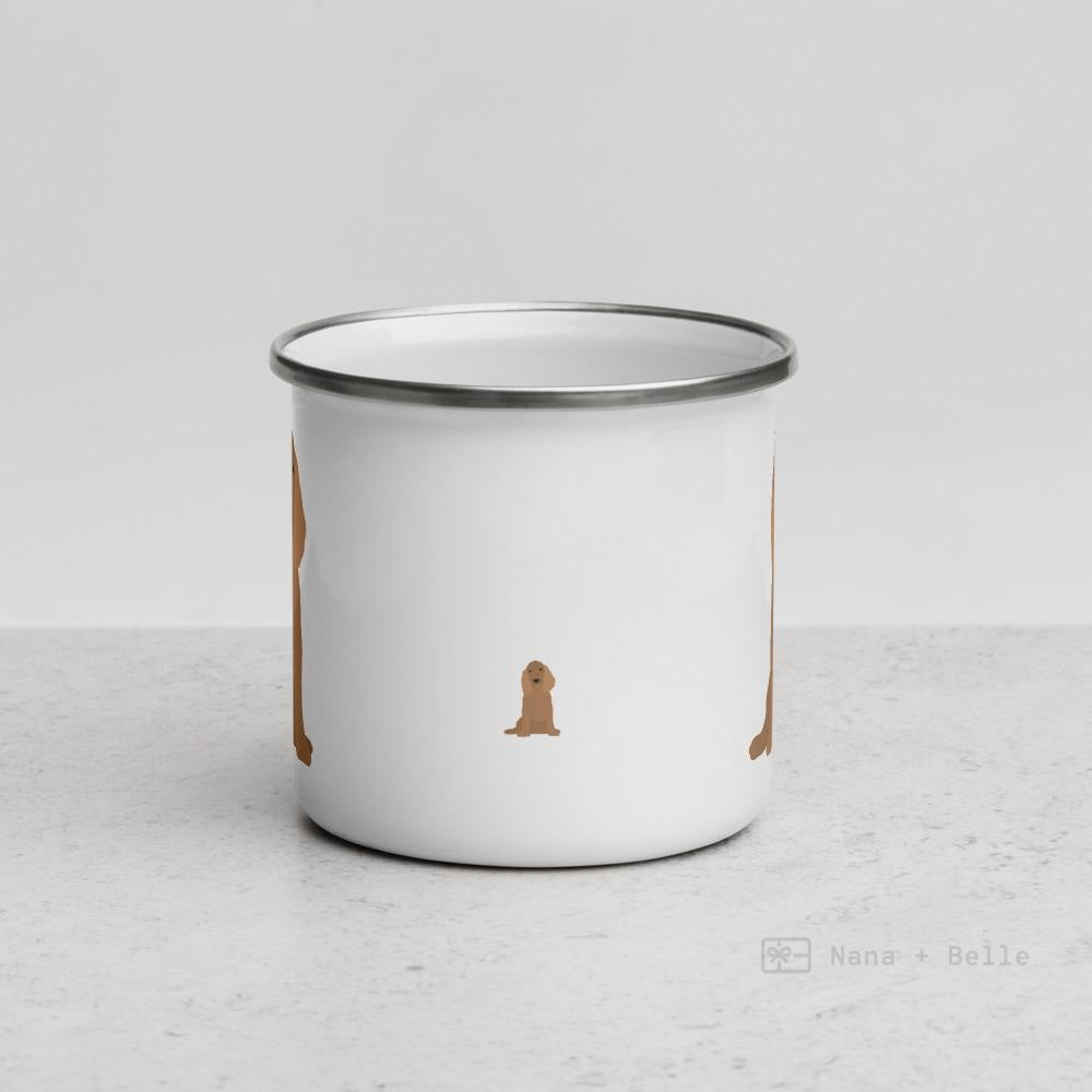 Tan English Cocker Spaniel Dog Enamel Mug Mugs