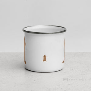 Tan English Cocker Spaniel Dog Enamel Mug Mugs