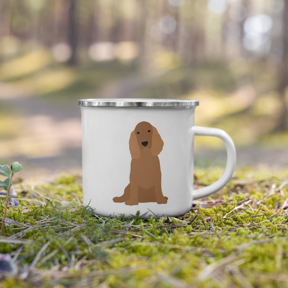 Tan English Cocker Spaniel Dog Enamel Mug Mugs