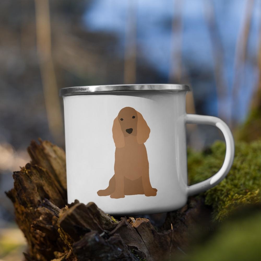 Tan English Cocker Spaniel Dog Enamel Mug Mugs