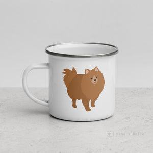 Tan Pomeranian Enamel Mug Mugs