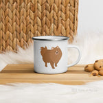 Load image into Gallery viewer, Tan Pomeranian Enamel Mug Mugs
