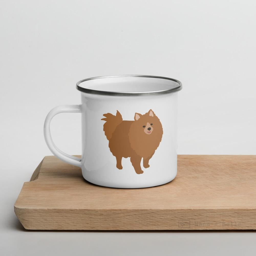 Tan Pomeranian Enamel Mug Mugs