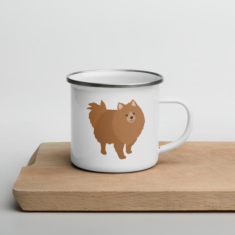 Tan Pomeranian Enamel Mug Mugs