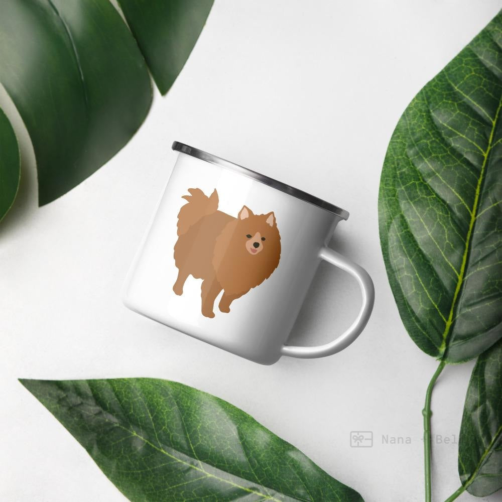 Tan Pomeranian Enamel Mug Mugs