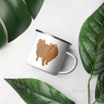 Load image into Gallery viewer, Tan Pomeranian Enamel Mug Mugs
