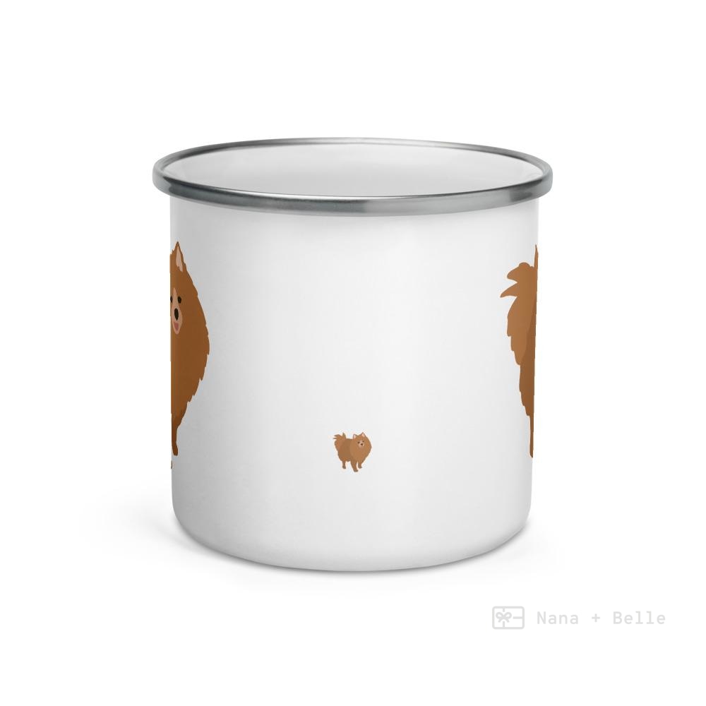 Tan Pomeranian Enamel Mug Mugs