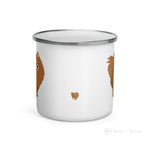 Load image into Gallery viewer, Tan Pomeranian Enamel Mug Mugs
