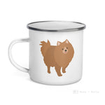 Load image into Gallery viewer, Tan Pomeranian Enamel Mug Mugs
