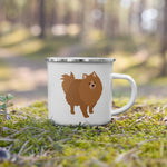 Load image into Gallery viewer, Tan Pomeranian Enamel Mug Mugs
