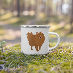 Tan Pomeranian Enamel Mug Mugs