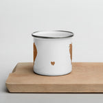 Load image into Gallery viewer, Tan Pomeranian Enamel Mug Mugs
