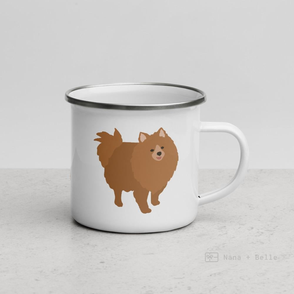 Tan Pomeranian Enamel Mug Mugs