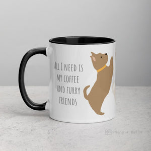 Terrier Mug With Color Inside Black