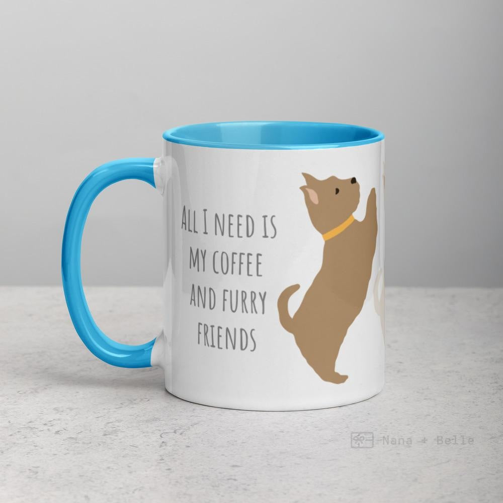 Terrier Mug With Color Inside Blue