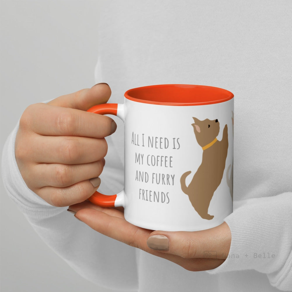 Terrier Mug For Small Terrier Dog Lover Orange