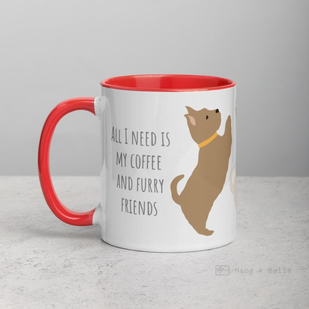 Terrier Mug With Color Inside Red