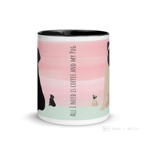 Pug Mug With Color Inside Mugs