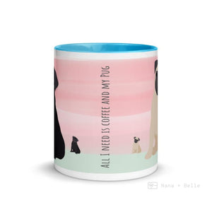 Pug Mug With Color Inside Mugs