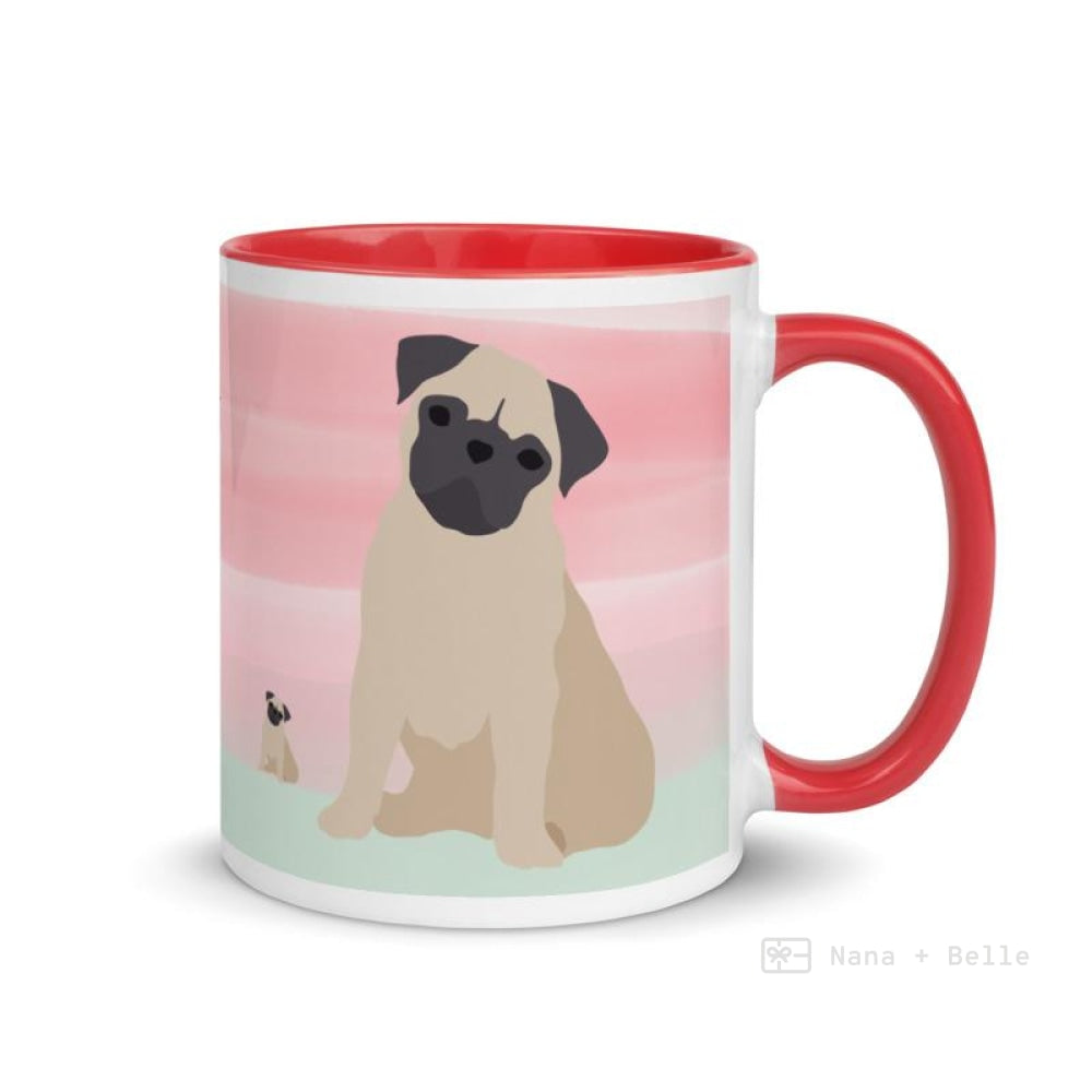 Pug Mug With Color Inside Mugs