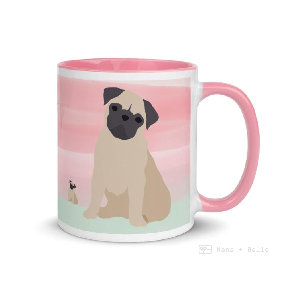 Pug Mug With Color Inside Mugs