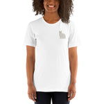 Load image into Gallery viewer, Embroidered white cat unisex t-shirt
