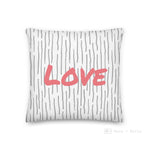 Load image into Gallery viewer, Vertical Grey Line Pattern Love Square Cushion Cushions
