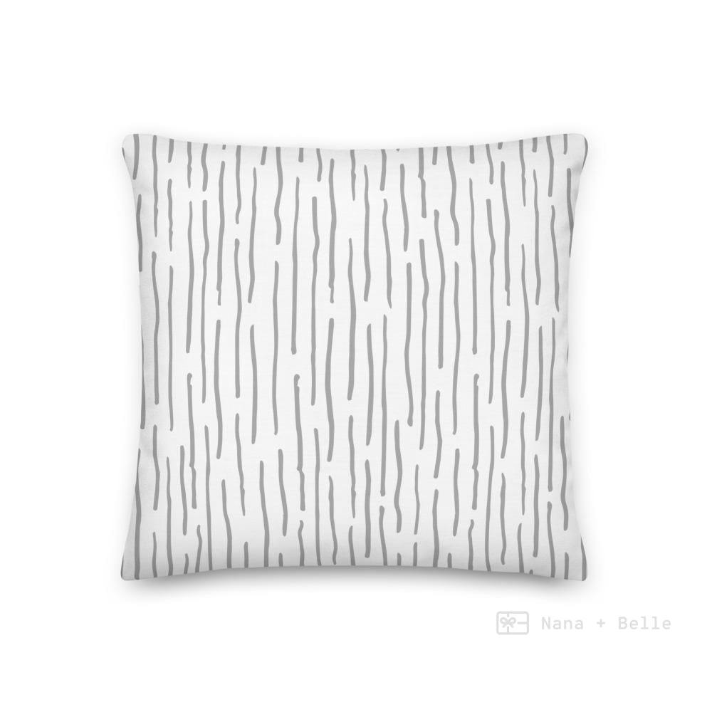 Vertical Grey Line Pattern Love Square Cushion Cushions