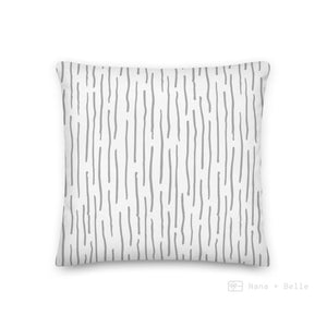 Vertical Grey Line Pattern Love Square Cushion Cushions