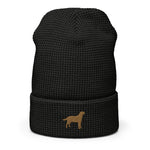 Load image into Gallery viewer, Chocolate Labrador embroidered waffle beanie
