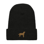 Load image into Gallery viewer, Chocolate Labrador embroidered waffle beanie
