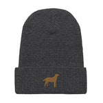 Load image into Gallery viewer, Chocolate Labrador embroidered waffle beanie
