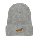 Load image into Gallery viewer, Chocolate Labrador embroidered waffle beanie
