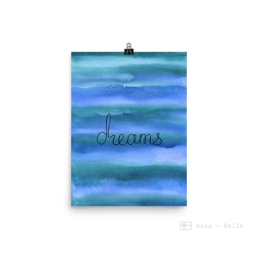 Watercolour Dreams Art Print / Purple Watercolour Dreams Art poster - Nana + Belle