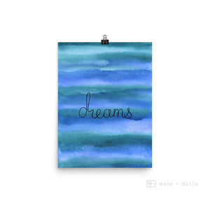 Watercolour Dreams Art Print / Purple Watercolour Dreams Art poster - Nana + Belle