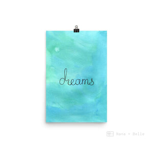 Watercolour Dreams Art Print / Purple Watercolour Dreams Art poster - Nana + Belle