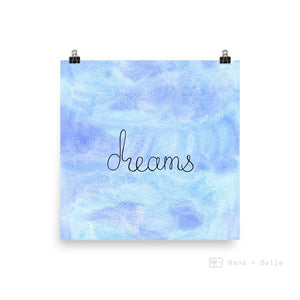 Watercolour Dreams Art Print / Purple Watercolour Dreams Art poster - Nana + Belle