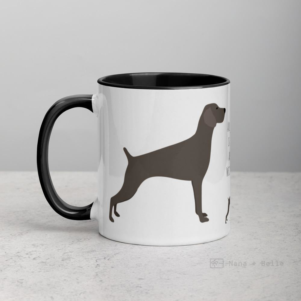 Weimaraner Mug With Color Inside Black Mugs