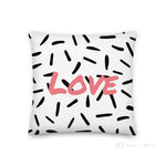 Load image into Gallery viewer, White Abstract Pattern Love Square Cushion Cushions
