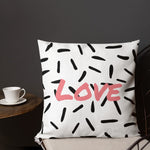 Load image into Gallery viewer, White Abstract Pattern Love Square Cushion Cushions
